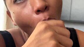 Amateur Couple's Intense Blowjob POV Ends with Cum in Mouth