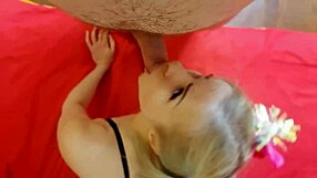 Babysitter Helps With Cock In Stockings