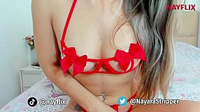 Blonde Gives Bold Jerk Off Instructions While Stripping and Using Toys