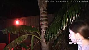 Hot Brunette Chick Fucks Tree-Mounted Dildo Passionately