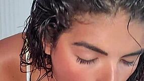 Sheila Ortega Performs Hot Dildo Blowjob and Handjob While Talking Dirty in Spanish