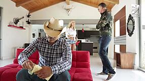 Cheating Wife Fucks Husband's Employee With Big Cock Riding