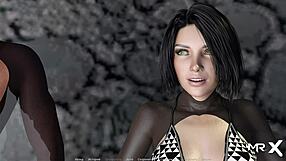 Hey, babe, teach me that footjob in our 3D anime dinner game.