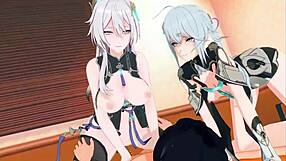 Anime kaubojka žestoko jaše u hentai akciji, prska svuda u sceni klijenta 65. Tako jebeno vruće! 🔥