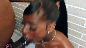 Bent Over Petite Teen Gets Face Fucked By Big Black Cock