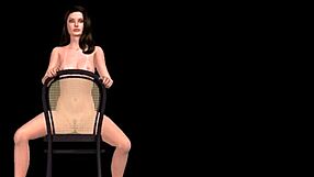 A 3D animated girl performs provocative poses in different positions.