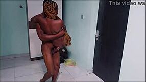 My step cousin reacts excitedly as I perform deep oral on her