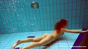 Big Tits Petite 18+ Deniska Swimming Naked in Pool with Tight Russian Body?