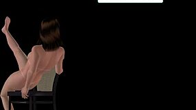 This animated 3D cartoon girl is posing in several positions.