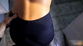 detailed dry humping in tight leggings leading to cum in underwear