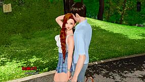 Ripples 34: 3D anime hentai with curvy big tits in sexy outfit. Boobs bouncing.