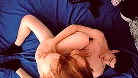 Young couple having sex top view with big cock in pussy and ass