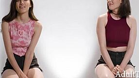 Friends Maya Woulfe and Casey Calvert screw at work