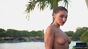 does tiny tits ebony teen agatha show all for playboy?