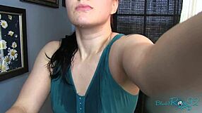 sweat soaked bouncing boobs in housewife workout