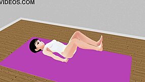 LEO EXERCISES: ANIME GIRL TRIES STRETCHING YOGA