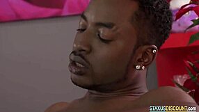 A big black cock stretches the twink's narrow butt