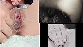 A teen 18+ masturbates while watching sexy lesbian sex