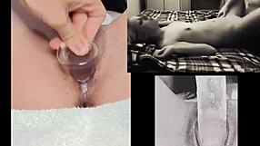 A teen 18+ masturbates while watching sexy lesbian sex