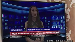 Can this stunning blonde handle a monster cock in her shaved pussy