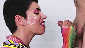 Woman Receives Facial Cumshot with Pride in CFNM Scene