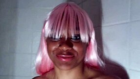 A black bitch in food play: First time video with an interracial couple.