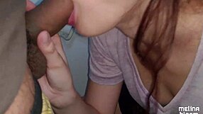 on the stairs i jerked off and got my mouth full of cum - public pov