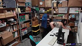 i'm a skinny teen caught shoplifting and traded for freedom in the office