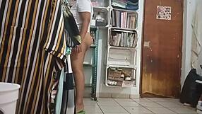 Filipina Voyeur Watches Pregnant Asian Woman Clean Room