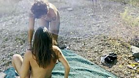 catalan girls kissing and having lesbian sex outdoors