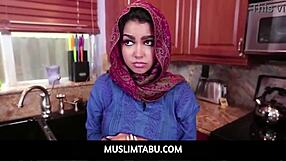 How does a virgin Muslim teen with big tits handle her first creampie?