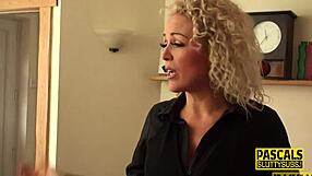 Busty Blonde Milf Sub Sucks Cock Deepthroat Blowjob Handjob!