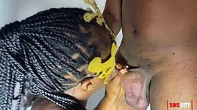 in this ebony orgy, the babe gives the best blowjob while licking tits and stroking cocks