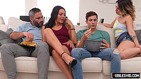 Hot milf and teen girls in hardcore breeding scenes in family swap
