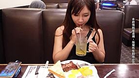 asian girl enjoys honeymoon in america