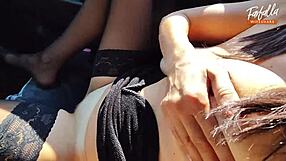 The wife's first public dogging threesome in this cuckold story