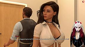 Horny Student in Stockings Masturbates Voyeuristically in Classroom