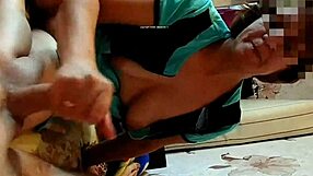 party 1 woman gets very excited when she gives a blowjob, oh man