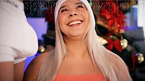 Blonde coed with gorgeous face acts naughty online