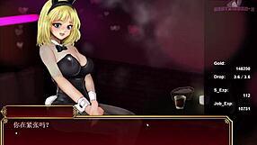See a dating game with a busty hentai called Blacksmith - 12 vintage bunny on the sofa.