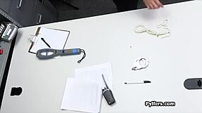 She's using her big tits to save her ass from jail