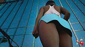 Blonde with big tits performs outdoor blowjob request