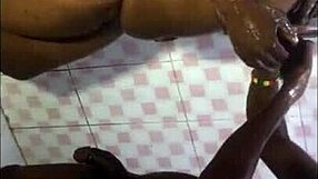 Ebony bodybuilder boss fucks party pussy with monster cock