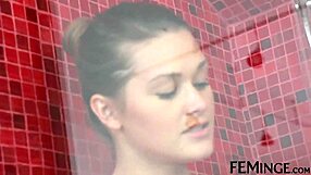 after work, lesbian worker gets her pussy licked in wild party. blonde, brunette, and redhead join with toys in feminge 4k.