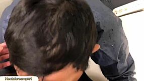 Blowjob in construction site toilet