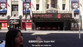 asian girl enjoys honeymoon in america