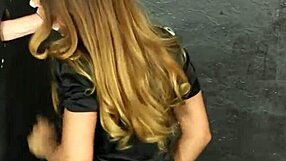 Classy Eurobabe in Gloryhole Gets Facial Bukkake