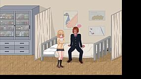 Nieuwe studente cheat en neukt leraar in hentai game