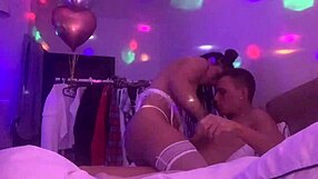 Home made video of very sexy gay guys with tattoos in lingerie having hardcore ass action