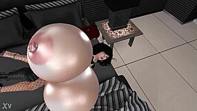 Jenn Fucks Maggie in Bedroom with Huge Tits and Cock